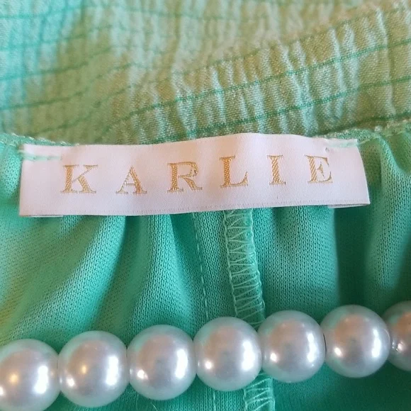 Karlie Mint Green Short Sleeve Signature Maxi Dress Size Medium - Picture 10 of 11